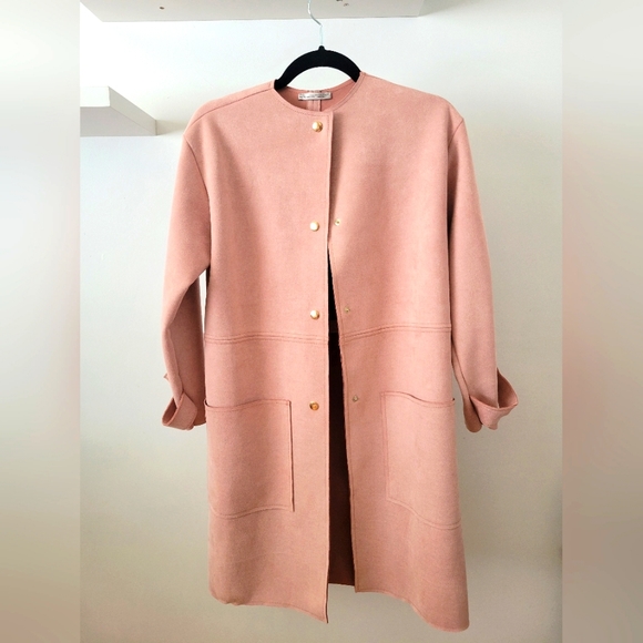 pink wool coat zara